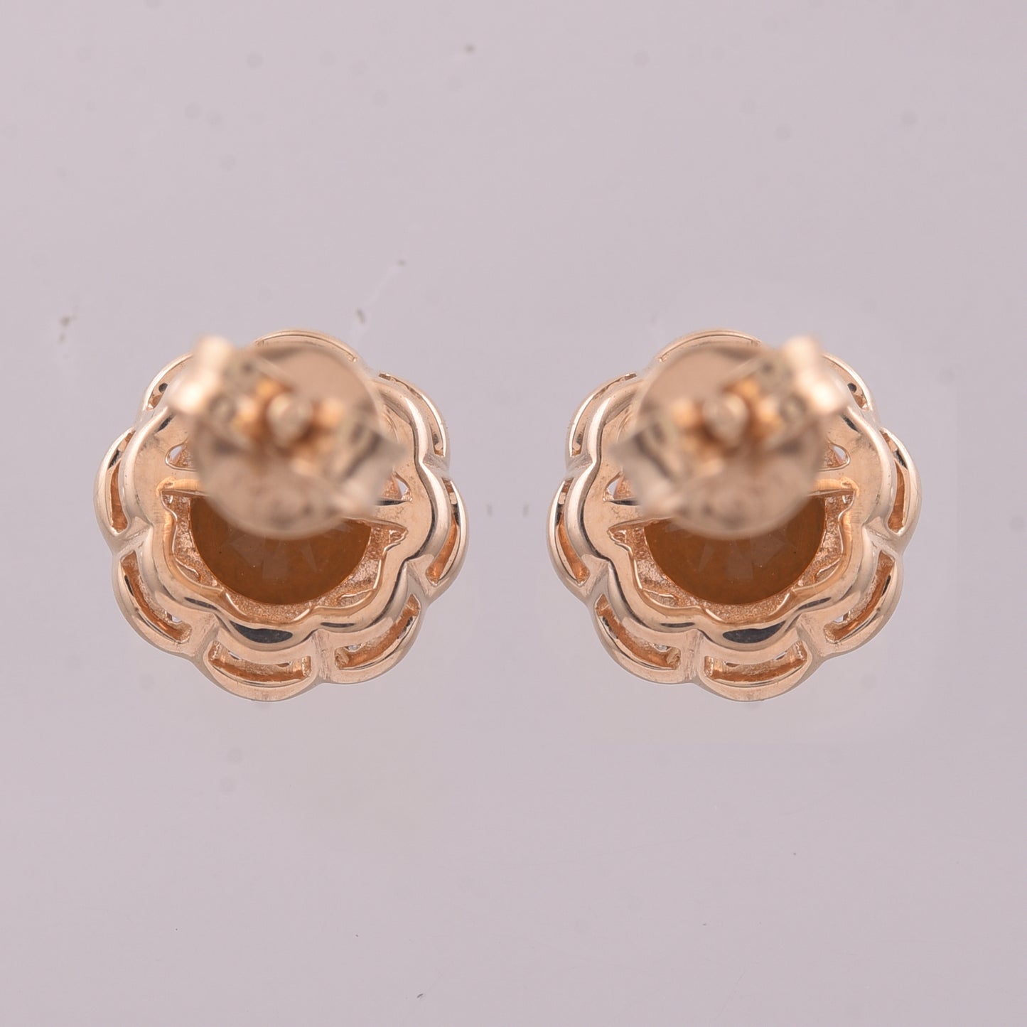 1.16 Ct Round Mixed Cut Natural Fire Opal 14K Gold Earrings