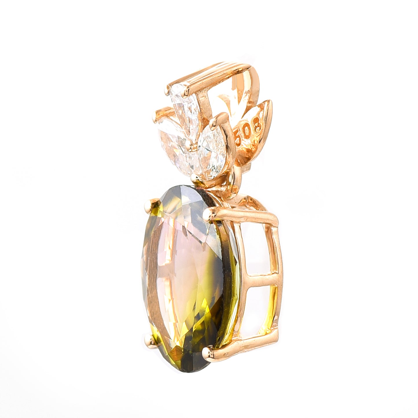 1.71 Ct Oval Tourmaline 14K Gold Pendant