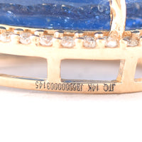 3.68 Ct Pear Mixed Cut Natural Sapphire 14K Gold Pendant