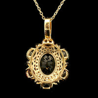 2.81 Ct Oval Tourmaline 14K Gold Pendant