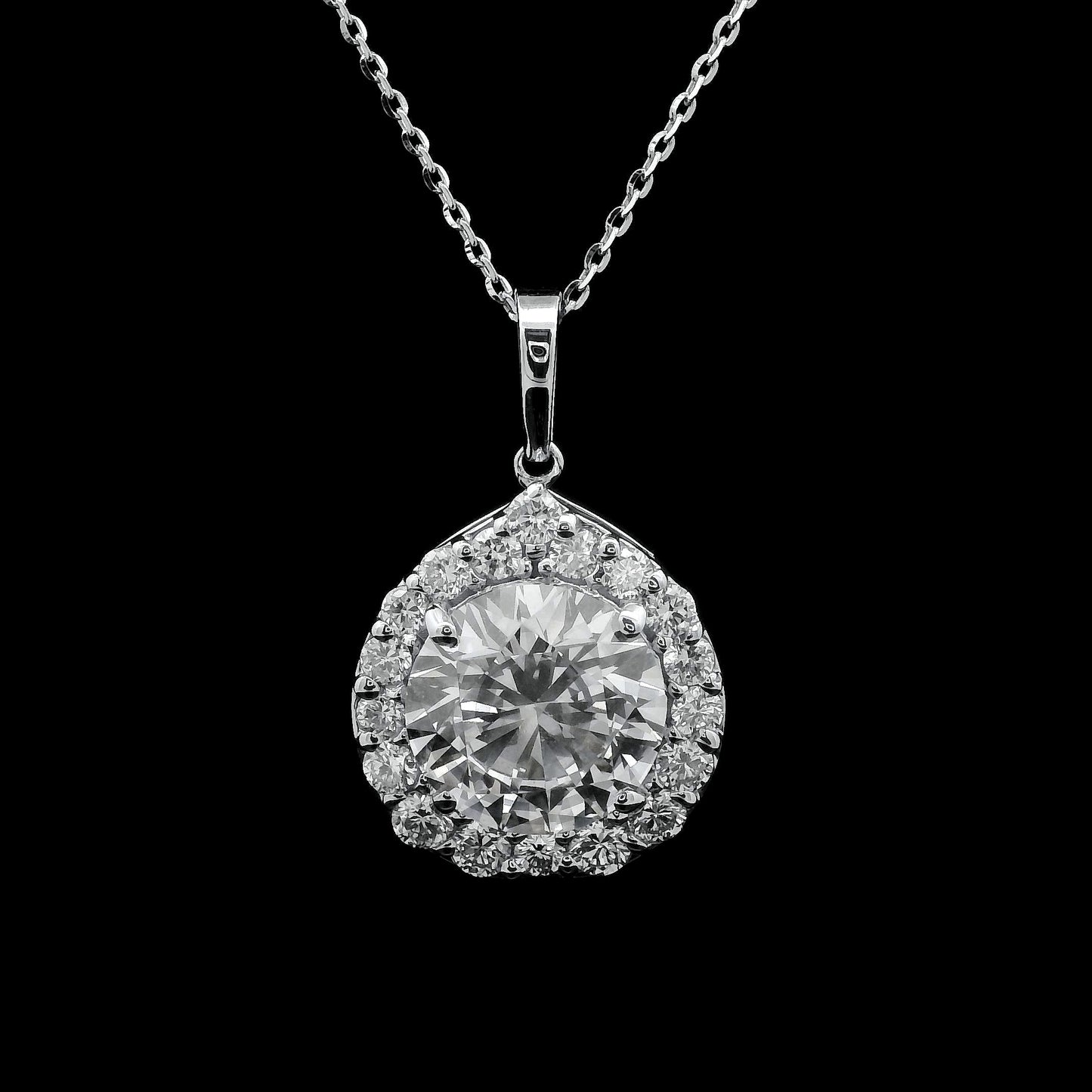3.74 Carats Lab Grown Diamond 14K Gold Pendant