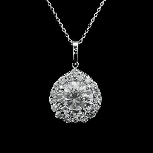 3.74 Carats Lab Grown Diamond 14K Gold Pendant