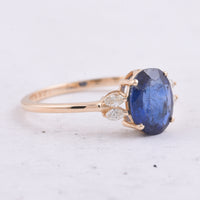 1.84 Ct Oval Natural Sapphire 14K Gold Ring