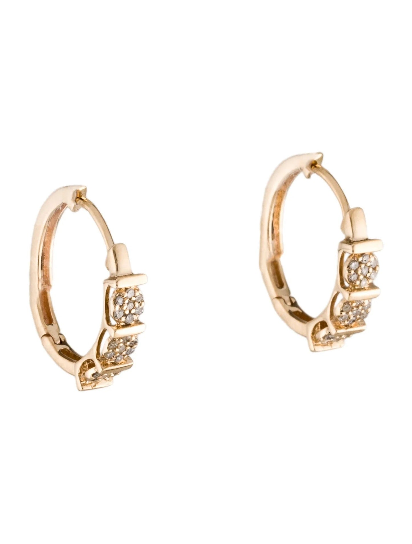 14K DIamond Hoop Earrings