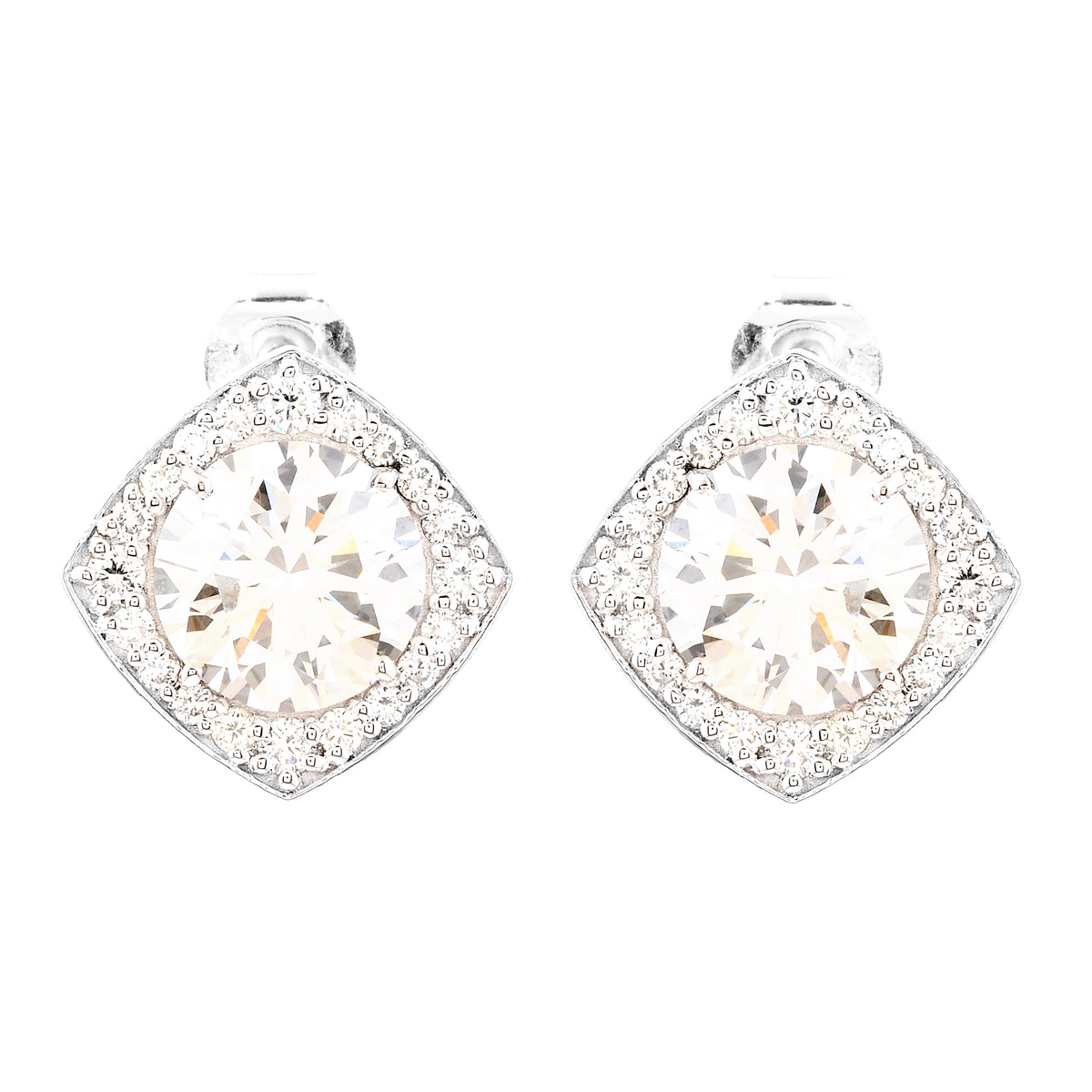 6.27 Carats Lab Grown Diamond 14K Gold Earrings