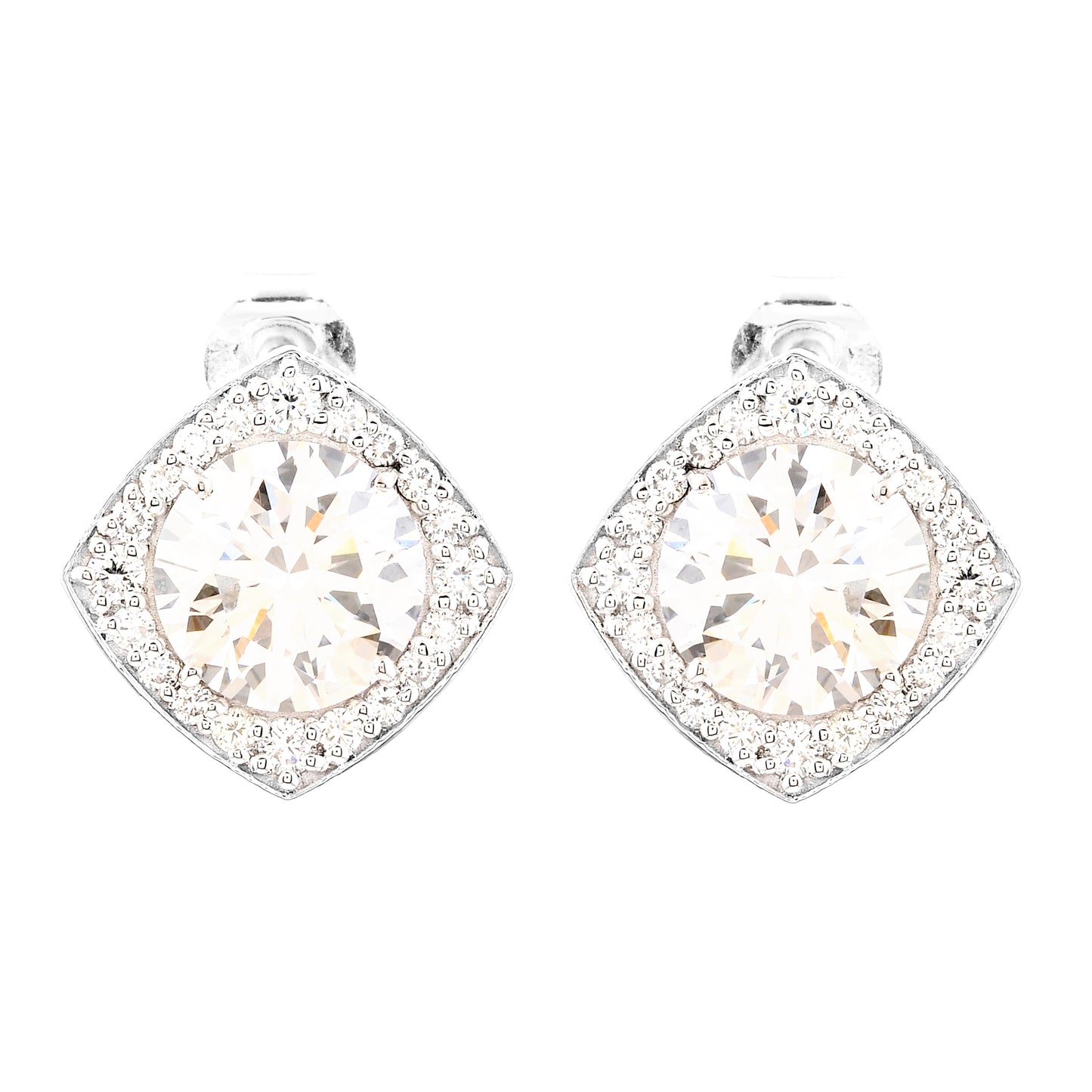 6.27 Carats Lab Grown Diamond 14K Gold Earrings