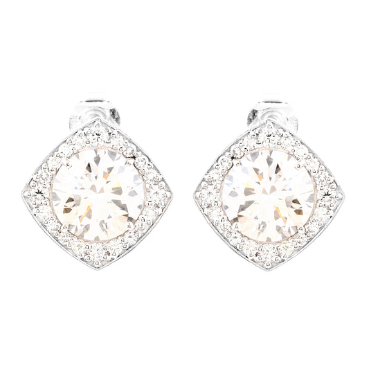 6.27 Carats Lab Grown Diamond 14K Gold Earrings