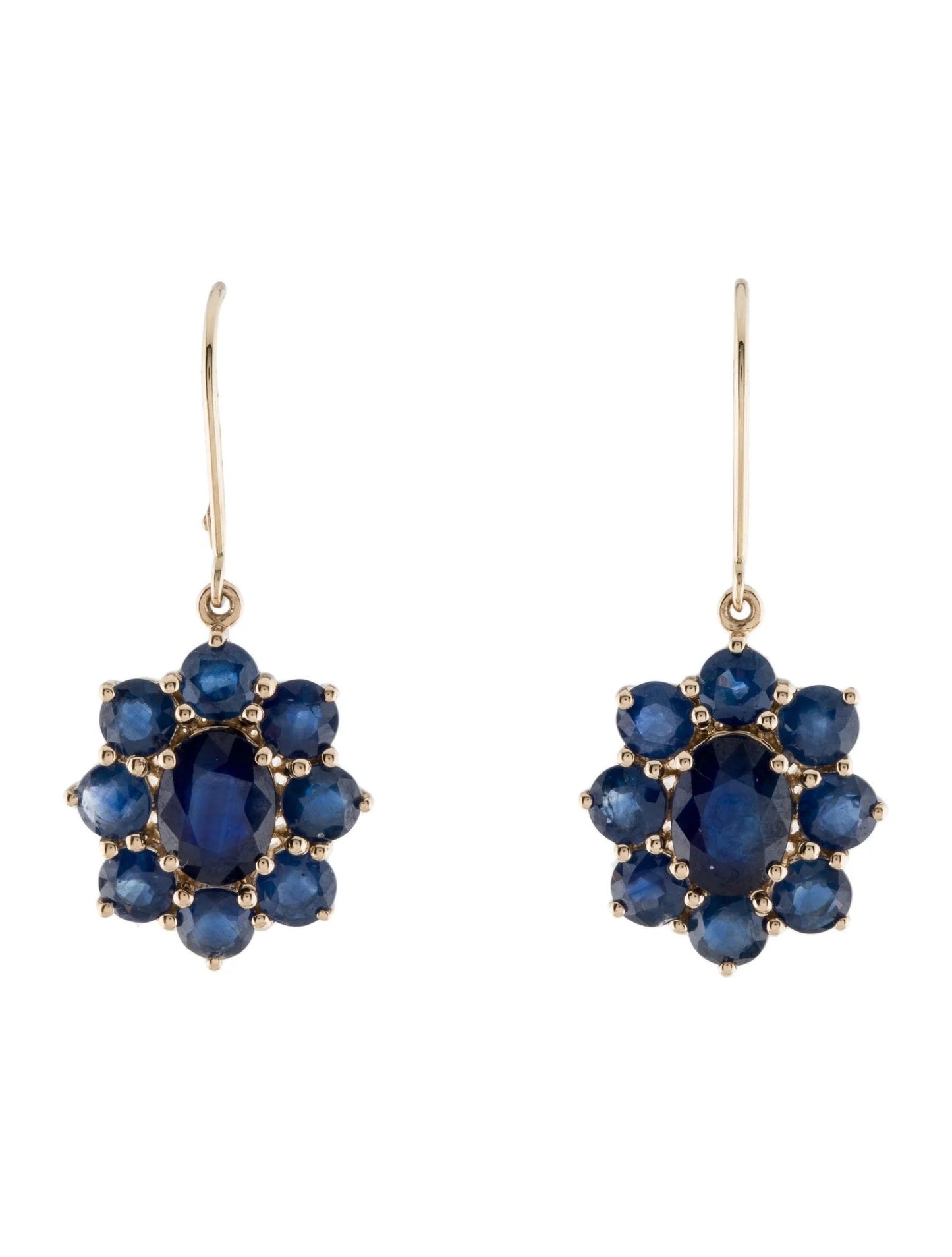 14K Sapphire Drop Stud Earrings