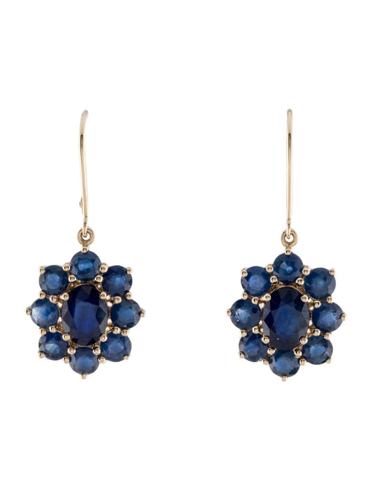14K Sapphire Drop Stud Earrings