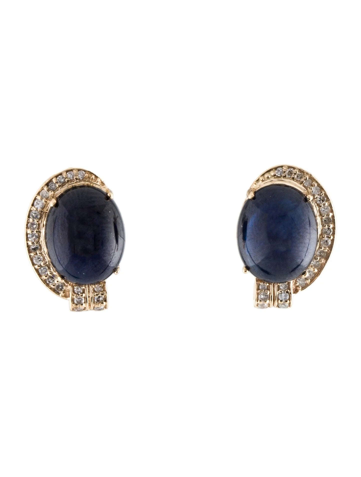 14K Sapphire & Diamond Stud Earrings