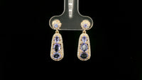 1.87 Ct Oval Tanzanite 14K Gold Earrings