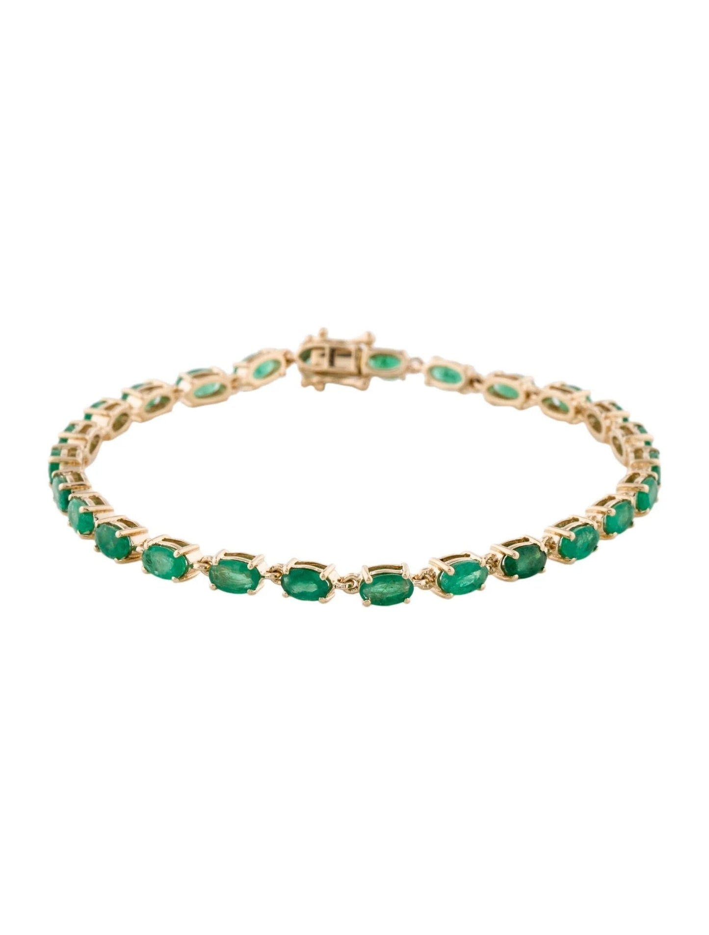 14K 5.35ctw Emerald Link Bracelet