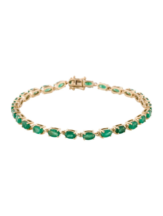 14K 5.35ctw Emerald Link Bracelet