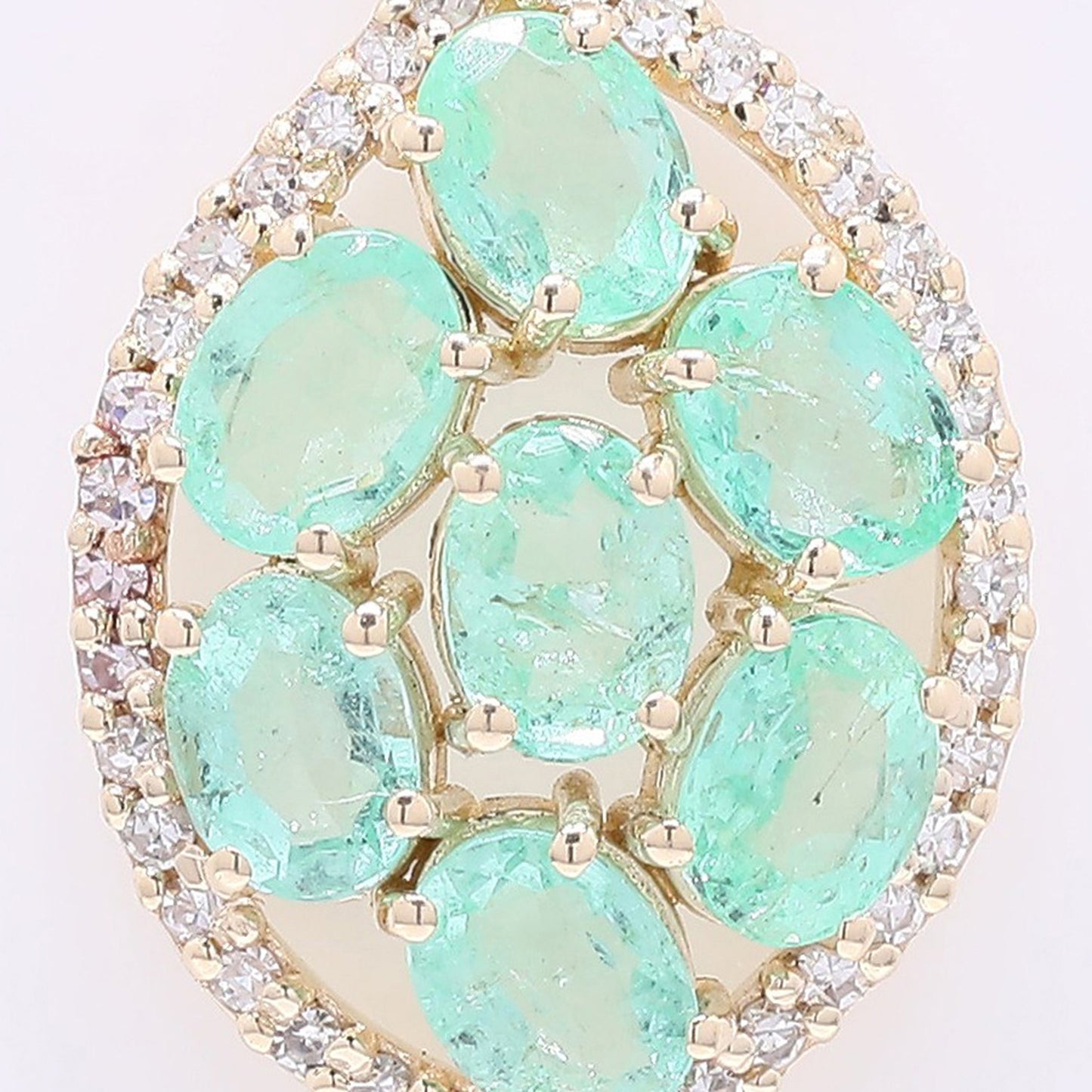1.36 Ct Oval Mixed Cut Natural Emerald 14K Gold Pendant