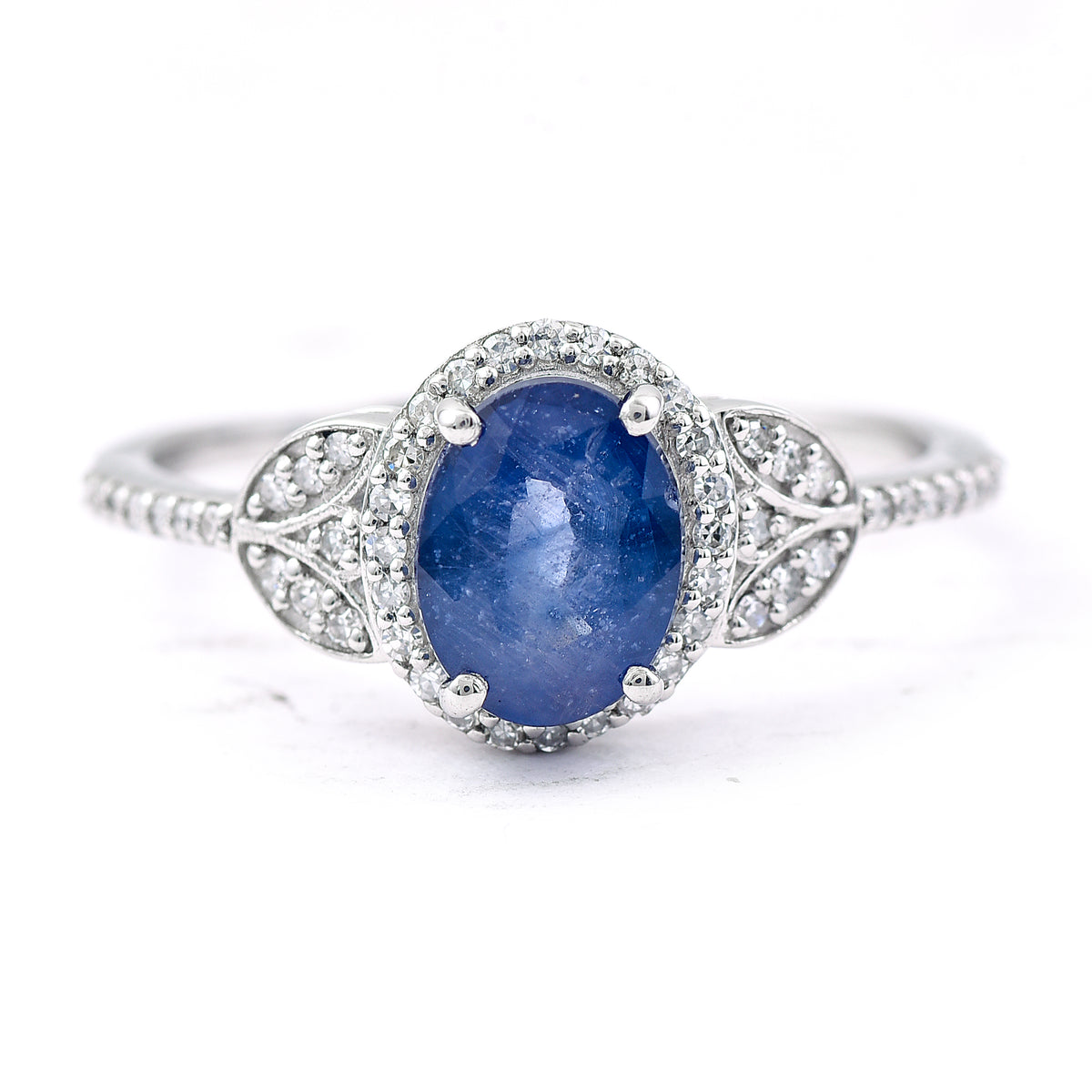 1.59 Ct Oval Mixed Cut Natural Sapphire 950 Platinum Ring