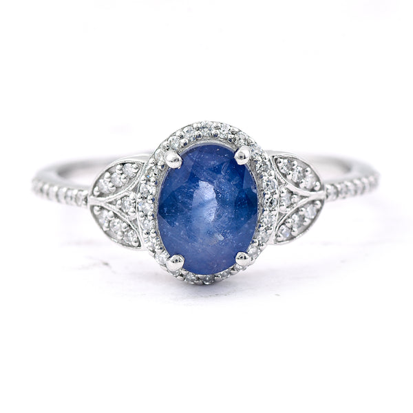1.59 Ct Oval Mixed Cut Natural Sapphire 950 Platinum Ring
