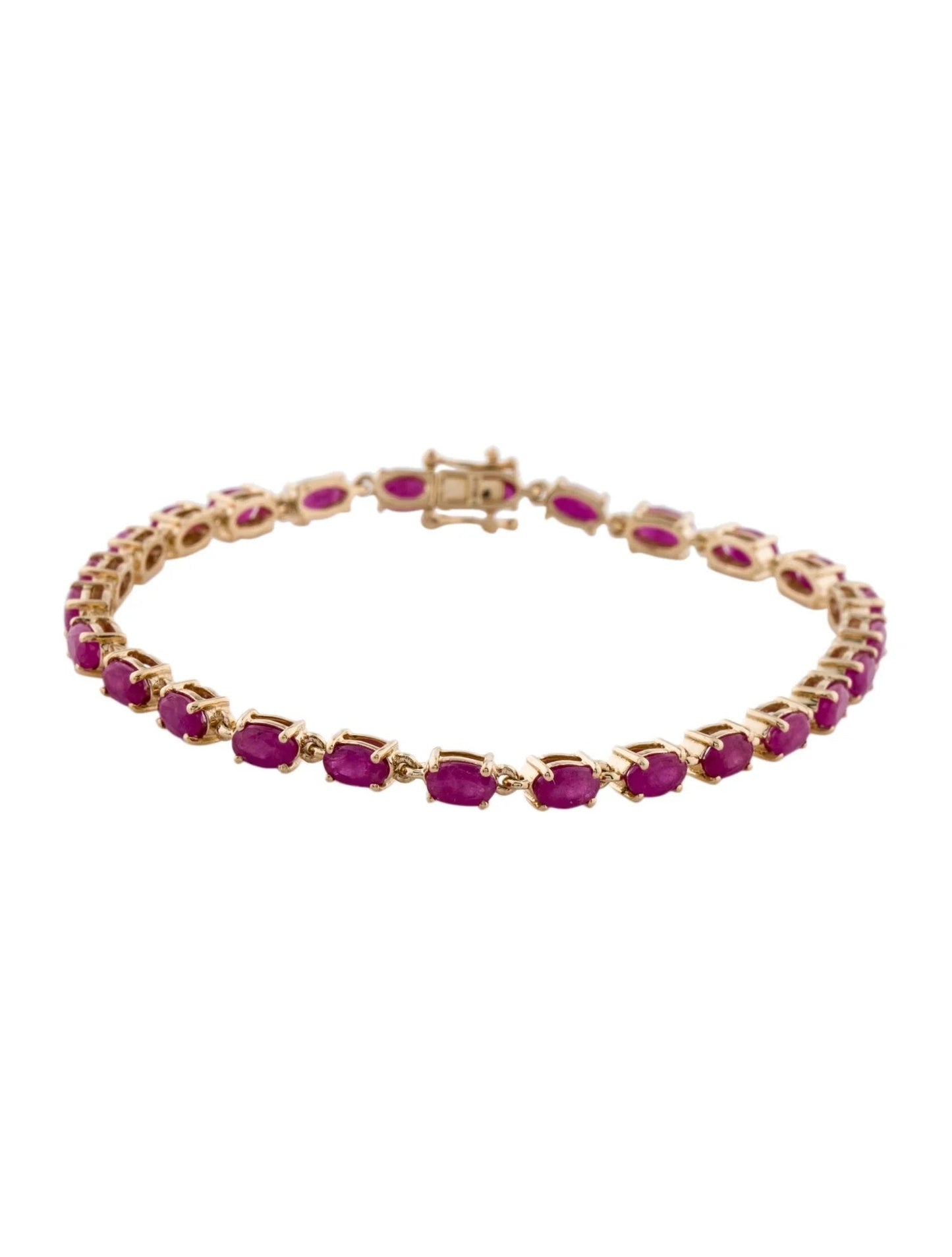 14K 8.58ctw Ruby Link Bracelet