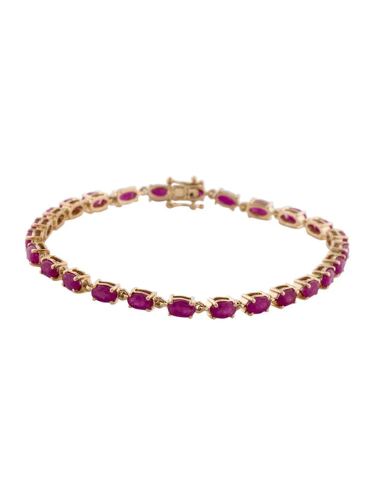14K 8.58ctw Ruby Link Bracelet