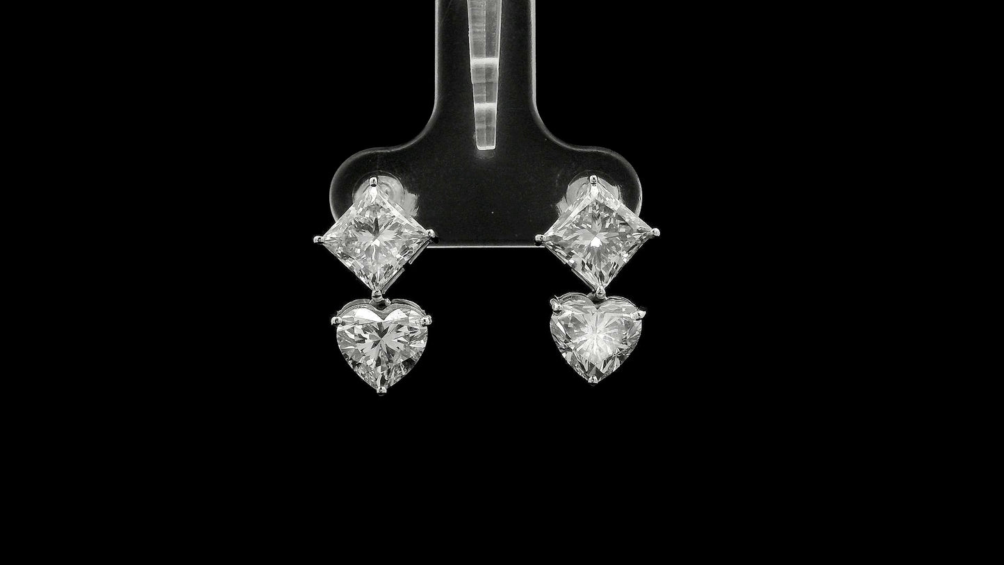 5.03 Carats Lab Grown Diamond 14K Gold Earrings