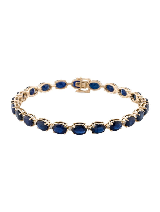 14K 19.11ctw Sapphire & Diamond Link Bracelet