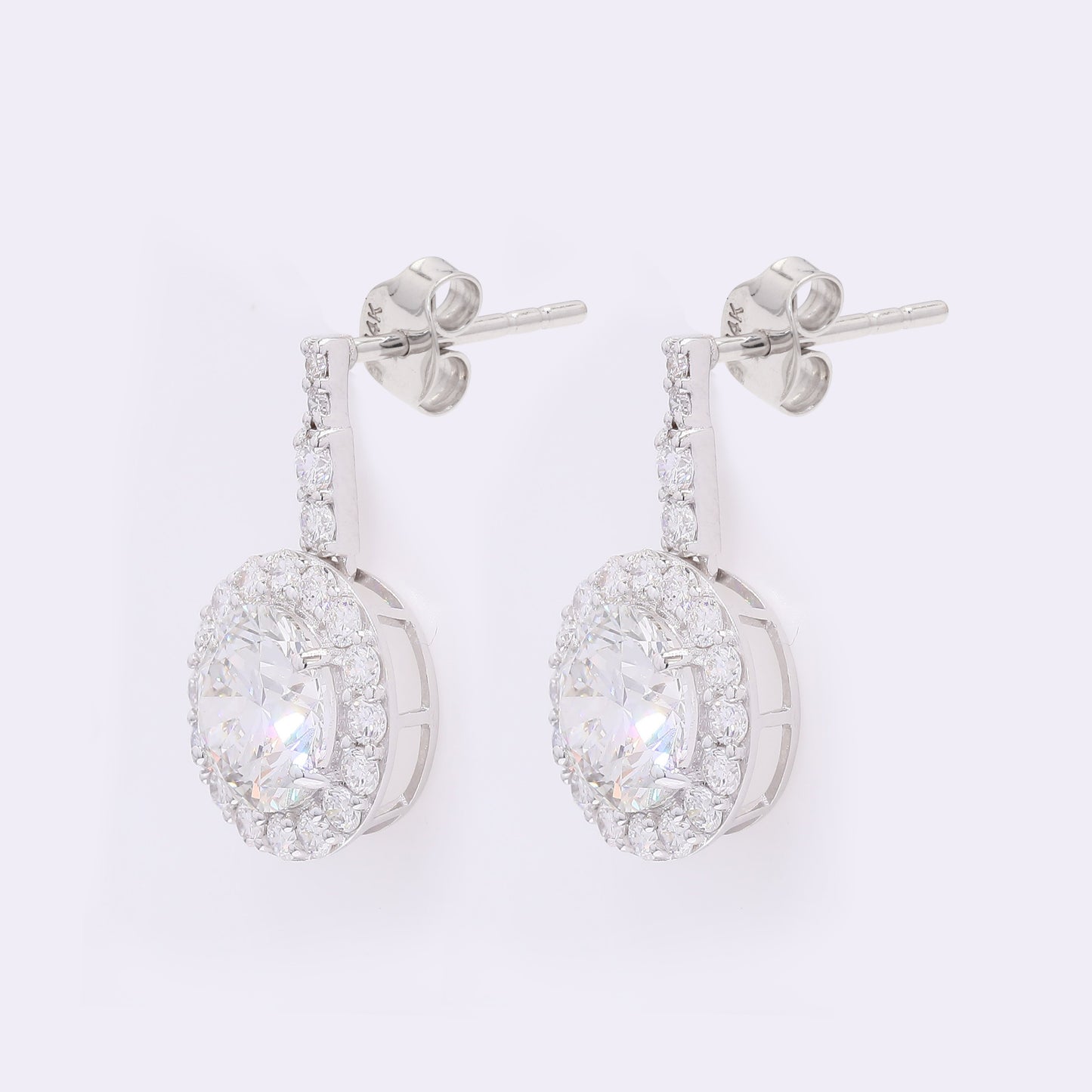 4.58 Carats Lab Grown Diamond 14K Gold Earrings