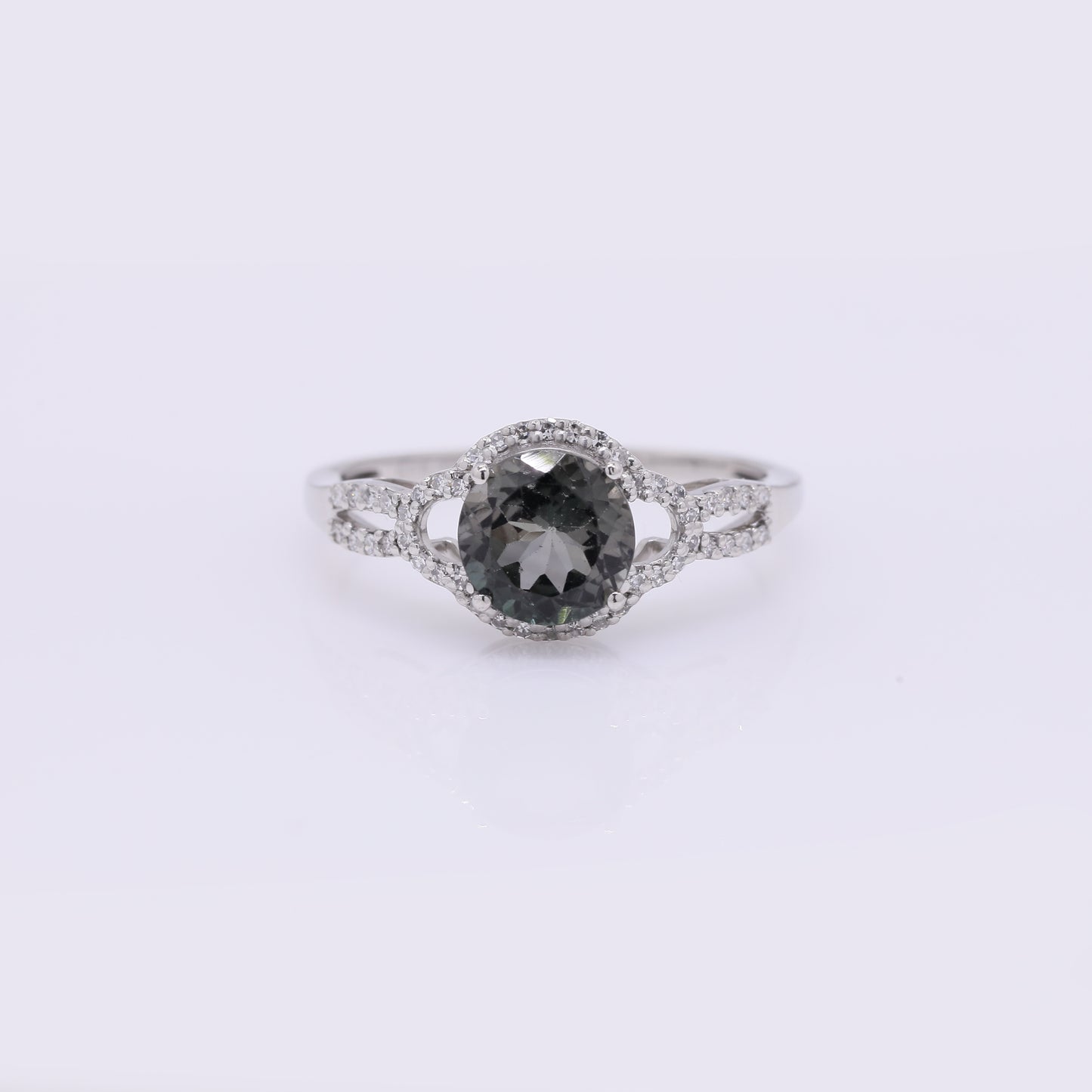 1.54 Ct Round Mixed Cut Natural Tourmaline 950 Platinum Ring