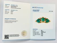 1.64 Ct Round Cabochon Cut Natural Emerald 14K Gold Ring