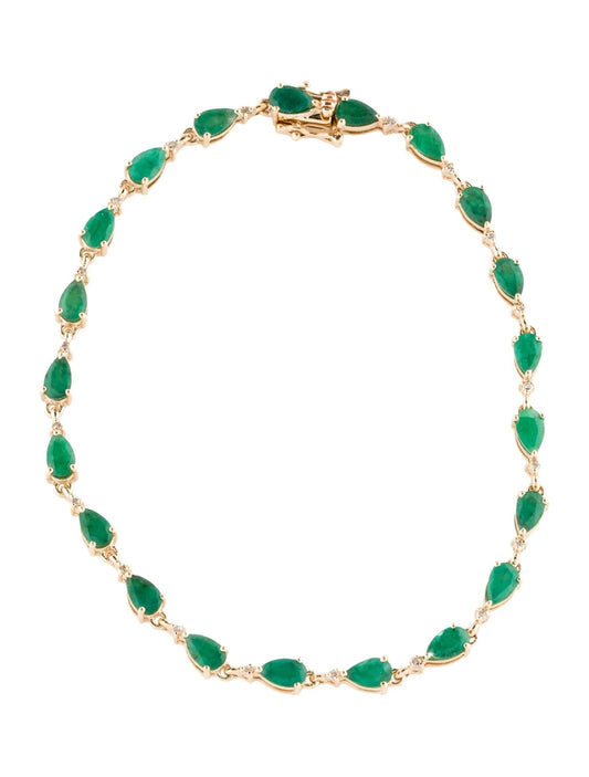14K Emerald & Diamond Link Bracelet
