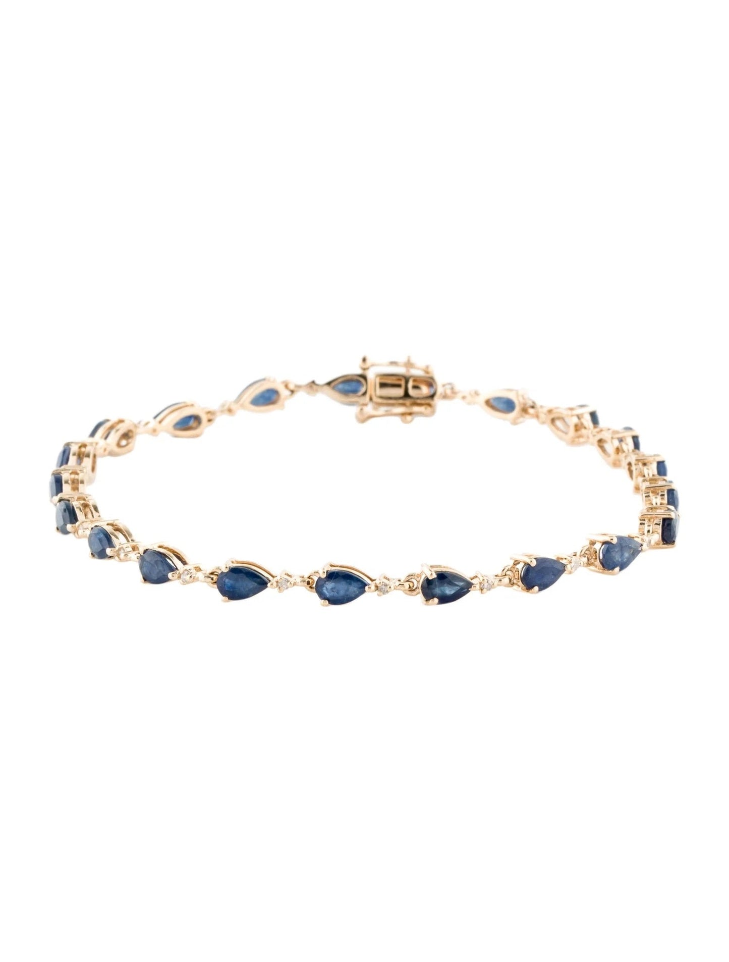 14K 5.63ctw Sapphire & Diamond Link Bracelet