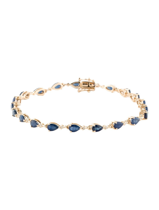 14K 5.63ctw Sapphire & Diamond Link Bracelet