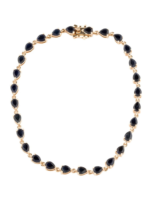 14K 6.44ctw Sapphire Link Bracelet