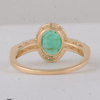 1.54 Ct Oval Emerald 9K Gold Ring