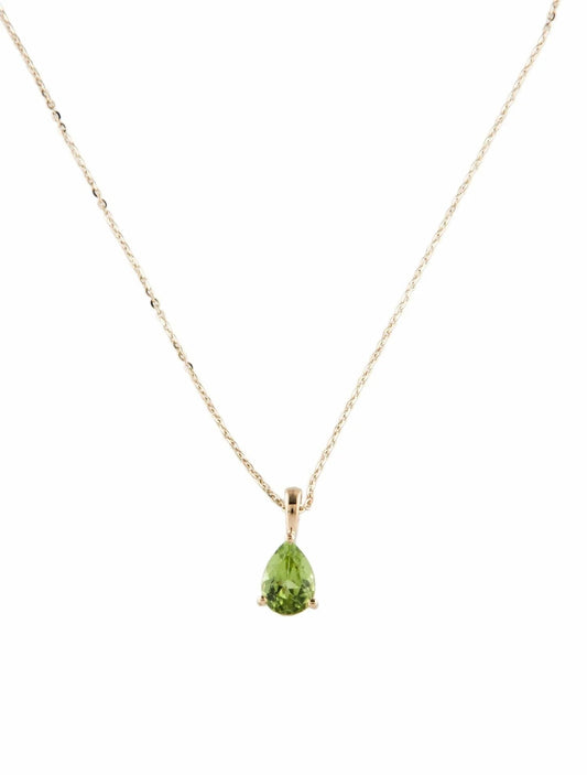 14K Peridot Pendant Necklace