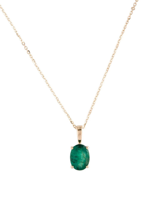 14K Emerald Pendant Necklace