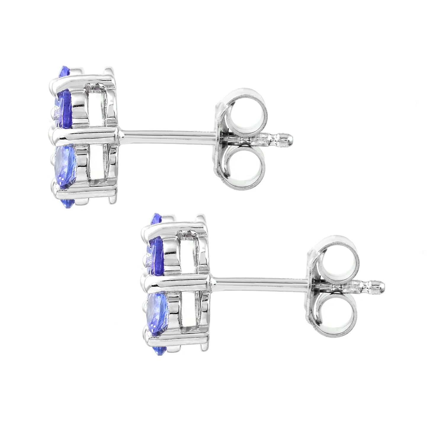 1.36 Ct Round Tanzanite 925 Sterling Silver Earrings