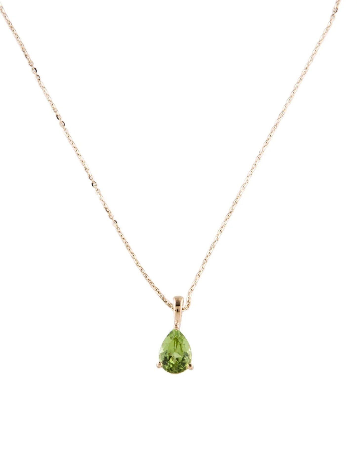 14K Peridot Pendant Necklace