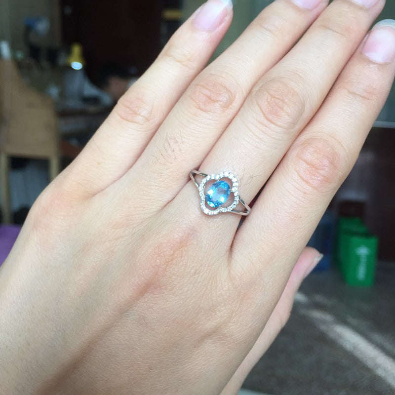 Blue Topaz 925 Sterling Silver Ring