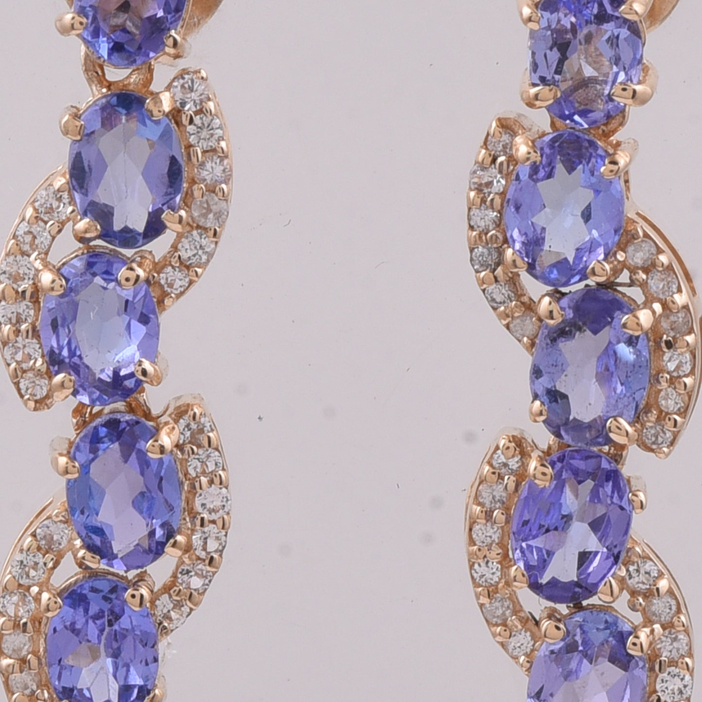 1.57 Ct Oval Natural Tanzanite 14K Gold Earrings