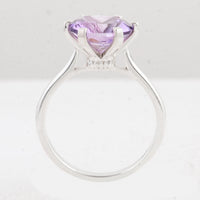 3.12 Ct Round Amethyst 925 Sterling Silver Ring