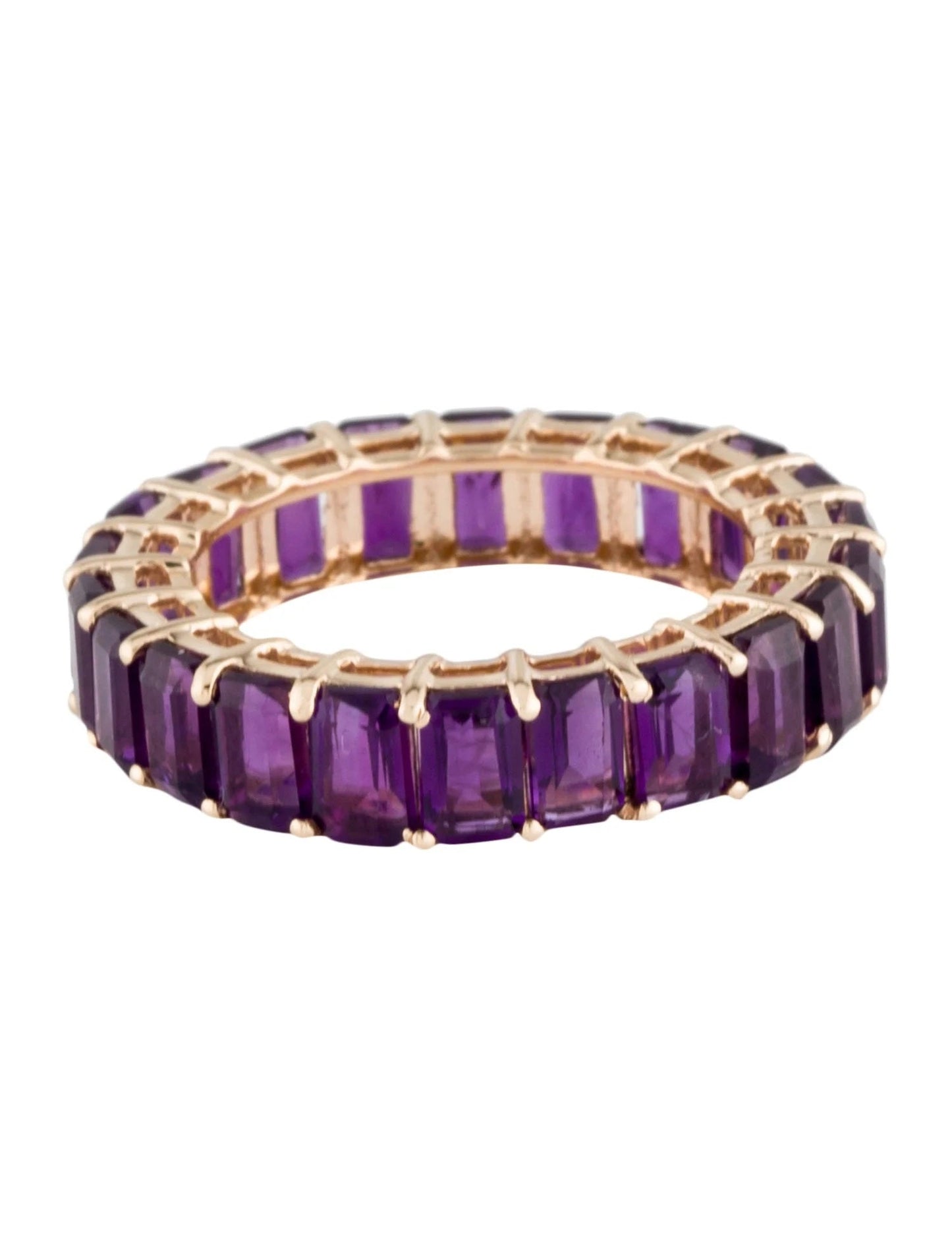 14K Amethyst Eternity Band