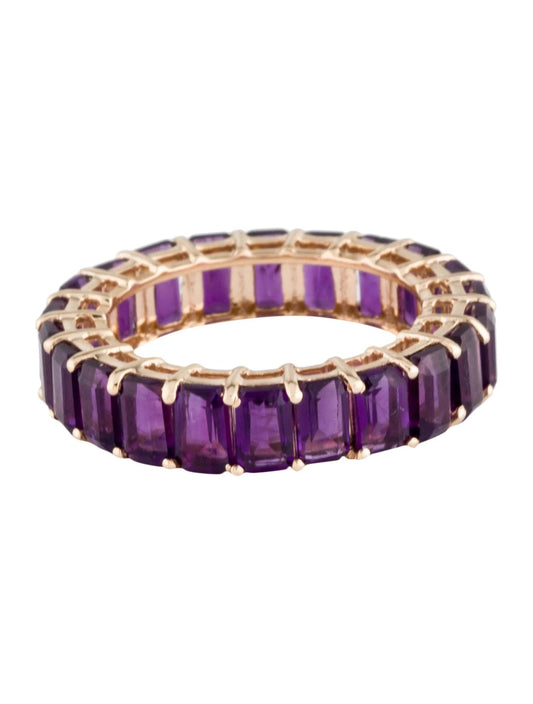 14K Amethyst Eternity Band