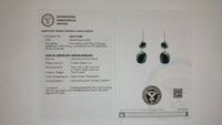 13.23 Ct Cushion Mixed Cut Lab Grown Emerald 14K Gold Earrings
