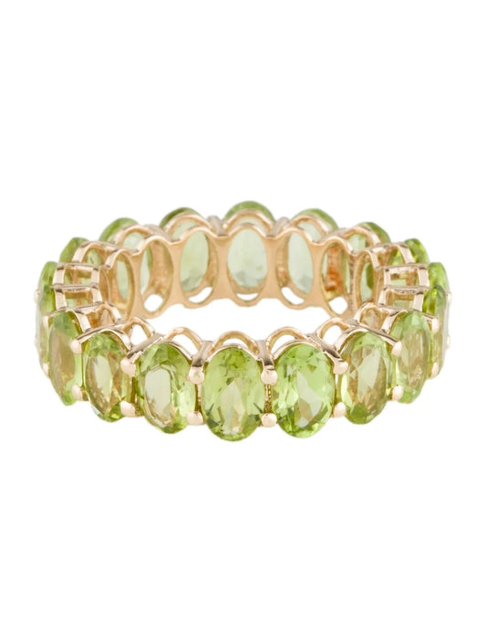 14K Peridot Eternity Band