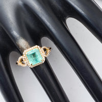 1.94 Ct Octagon Step Cut Natural Emerald 14K Gold Ring