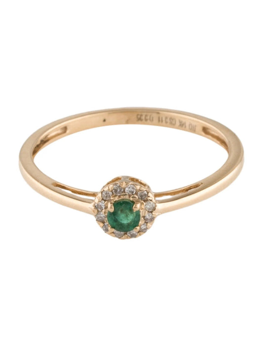 14K Emerald & Diamond Cocktail Ring