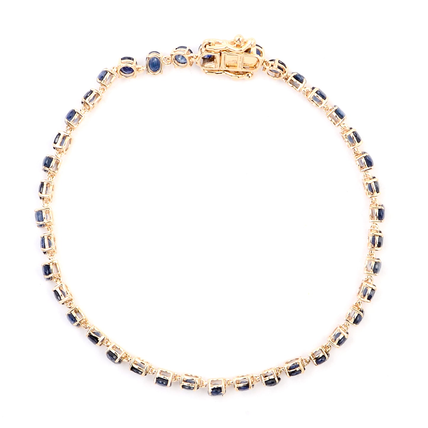6.35 Ct Oval Sapphire 14K Gold Bracelet