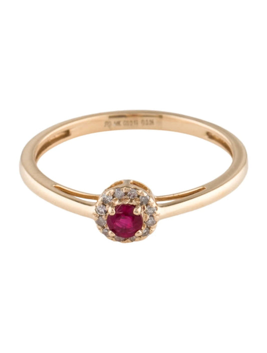 14K Ruby & Diamond Thin Cocktail Ring