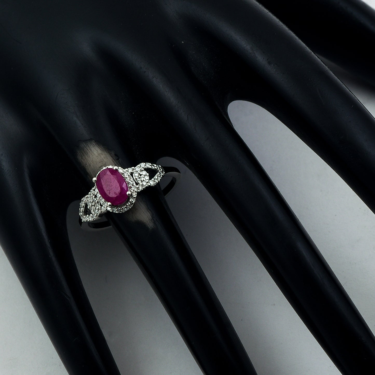 1.30 Ct Oval Mixed Cut Natural Ruby 950 Platinum Ring