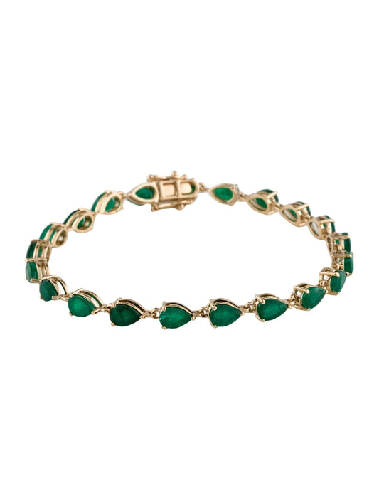 14K 6.93ctw Emerald Link Bracelet