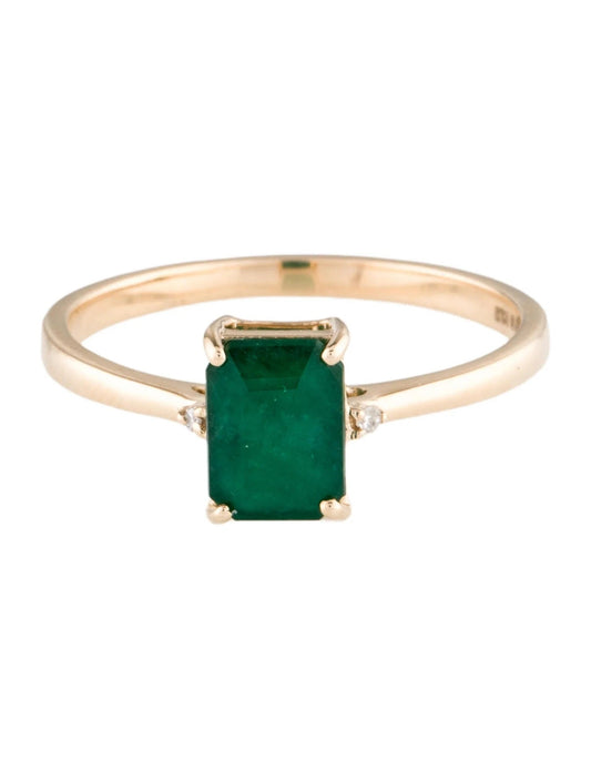 14K Emerald & Diamond Cocktail Ring
